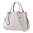 thumbnail image 1 of Lusa Womens Fashion Purses and Handbags Pure Color Medium Capacity One Shoulder Tote Bags Durable & Stylish Handle Satchel for Ladies Work Commuting Use White One Size, 1 of 2