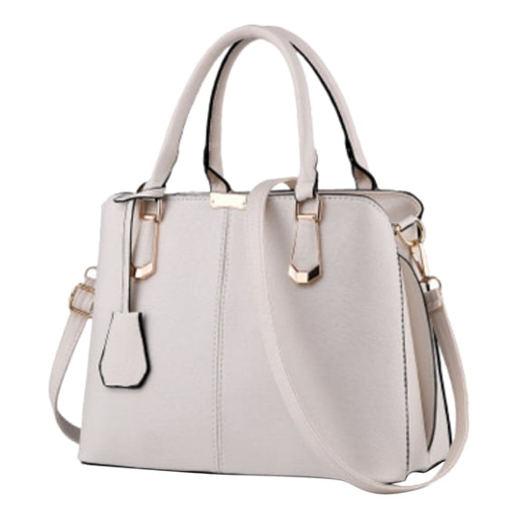 Lusa Womens Fashion Purses and Handbags Pure Color Medium Capacity One Shoulder Tote Bags Durable & Stylish Handle Satchel for Ladies Work Commuting Use White One Size