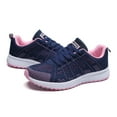 thumbnail image 1 of Lusa Womens Sneakers Fashion Lightweight Non Slip Athletic Shoes for Walking Travel Ladies Low Top Breathable Mesh Lightweight Comfort Round Toe Lace up Casual Shoes Dark Blue 37, 1 of 8