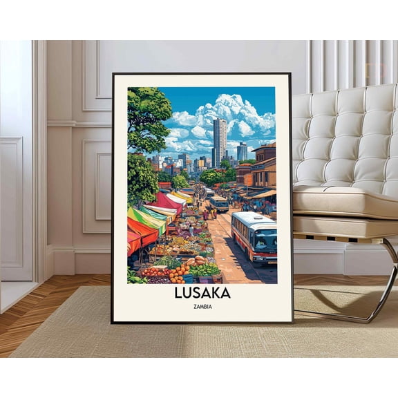 Lusaka Zambia City Poster Unframed Paper Print