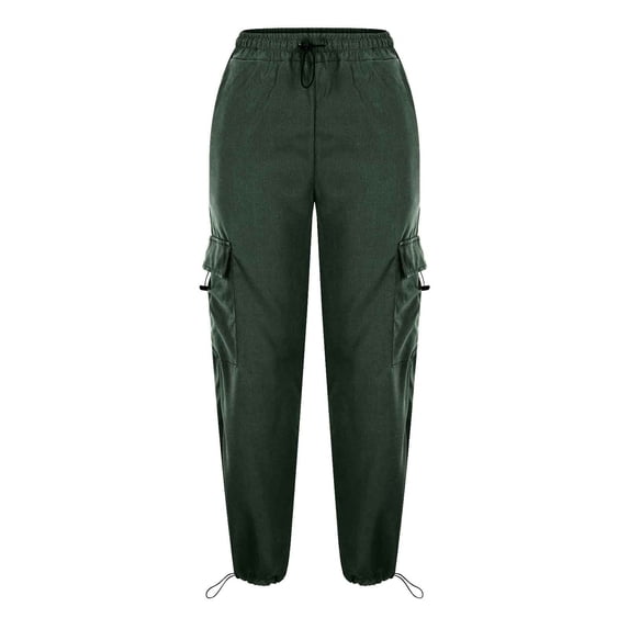 Lusakoc Cargo Sweatpants for Women Solid Multiple Pockets Drawstring Gym Loose Pant Breathable Sports Work Cargo Pants Women, Size S-3XL