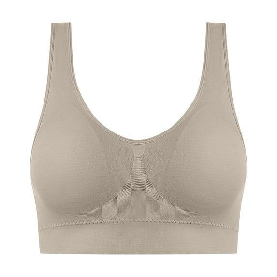 Lusakoc Sports Bras for Women Large Traceless Comfortable Seamless Wirefree Breathable Push Up Bra Plus Size Bras, Size XS-5XL