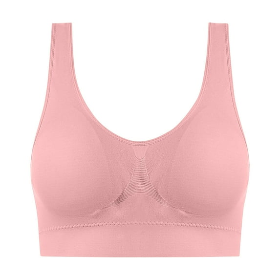 Lusakoc Sports Bras for Women Large Traceless Comfortable Seamless Wirefree Breathable Push Up Bra Plus Size Bras, Size XS-5XL
