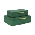 thumbnail image 1 of Lusan Rectangular Decorative Box Set - Green Faux Shagreen, 1 of 2