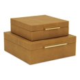 thumbnail image 1 of Lusan Square Decorative Box Set - Camel Brown Faux Shagreen, 1 of 11