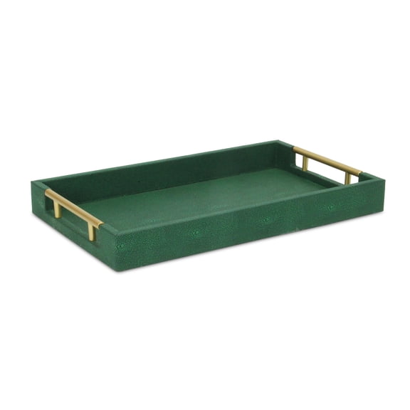 Lusan Vinyl Tray - Green Faux Shagreen