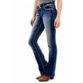 thumbnail image 1 of Luscious Curvy Bootcut Jeans for Women Mid-Rise Insta Stretch Denim, Size Inclusive Juniors Jeans Dark Blue XXL, 1 of 6