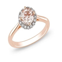 Luscious Diamond and Morganite Inexpensive Engagement Ring 1.00 Carat Diamond on Gold