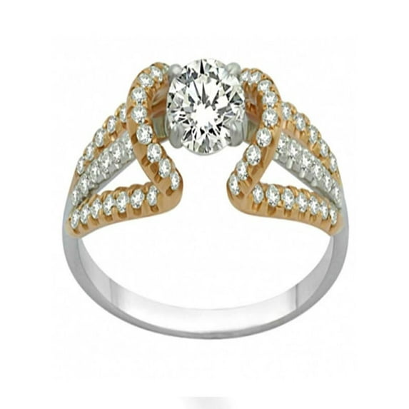 Luscious Engagement ring 1.00 Carat Round Cut Diamond on Gold