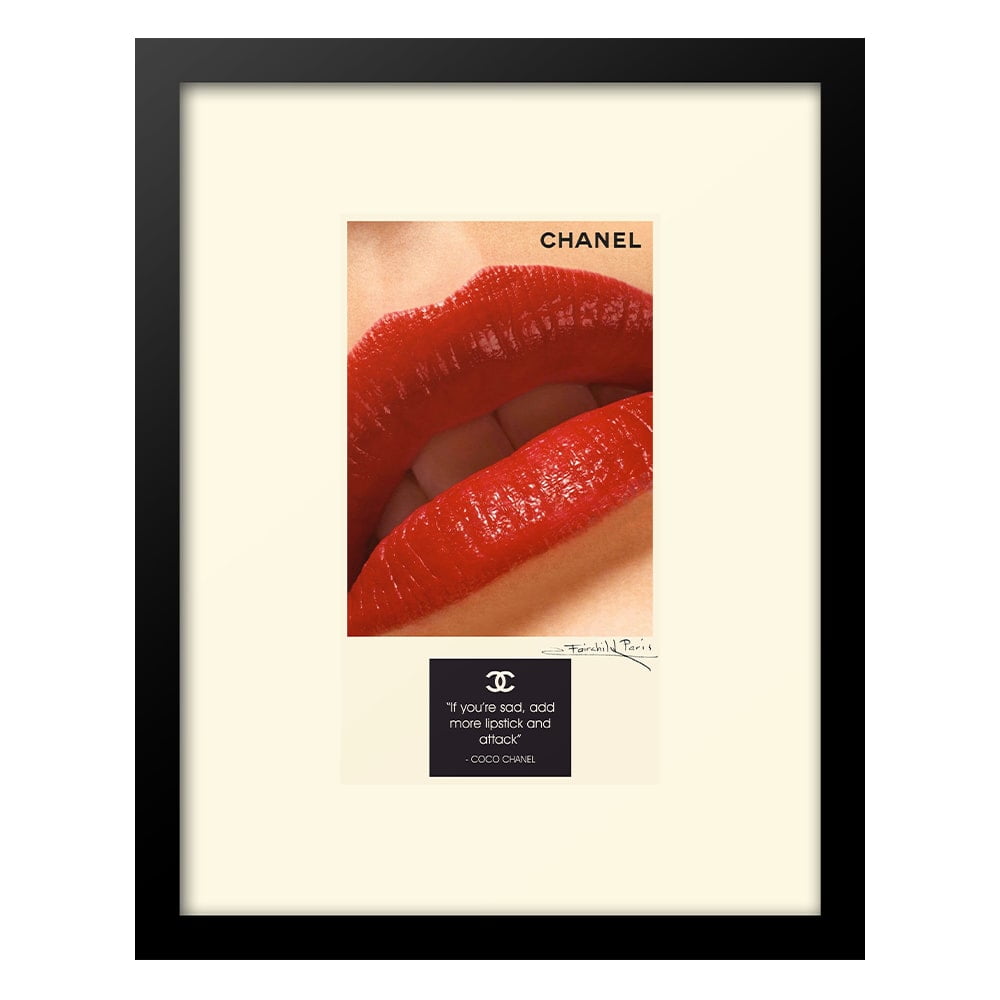 Fairchild Paris Red Lips Graphic Print with Black Frame