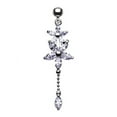 thumbnail image 1 of Luscious Flowers Droplets Belly Button Ring Tanzanite 14G, 1 of 1