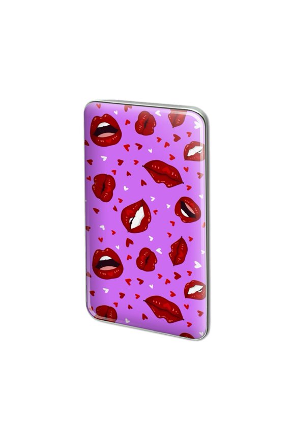 Luscious Red Lips Kiss Pattern Set Metal Rectangle Lapel Hat Pin Tie Tack Pinback