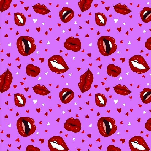 Luscious Red Lips Kiss Pattern Set Premium Roll Gift Wrap Wrapping Paper
