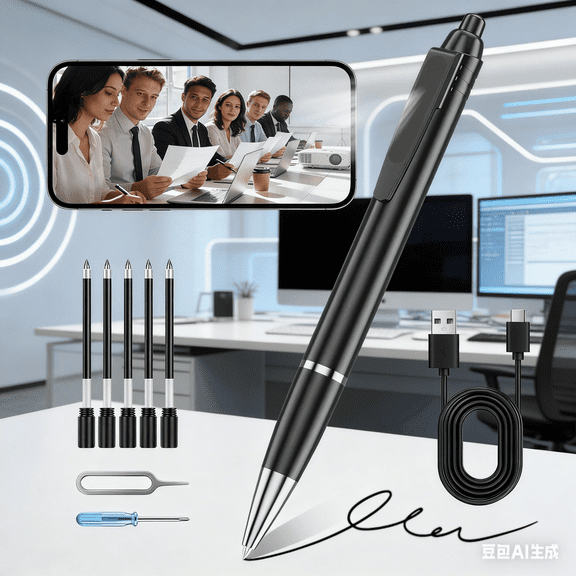 Lusduvi 1080P HD Mini Body Camera Pen 64GB, Portable Hidden Nanny Cam with Loop Recording & Long Battery Life for Indoor Outdoor Home Security, Easy to Use