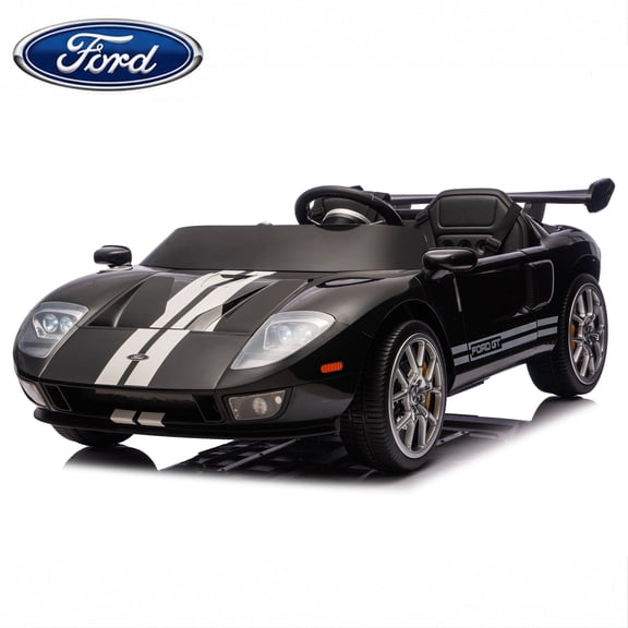 Lusens 24V Ride on Car, Licensed Ford GT40 Electric Ride on Toy For Kid, Ride on Supercar with 2 Seat, Remote Control, 3 Speeds, Led Lights, Bluetooth, LED Lights and MP3 - Black