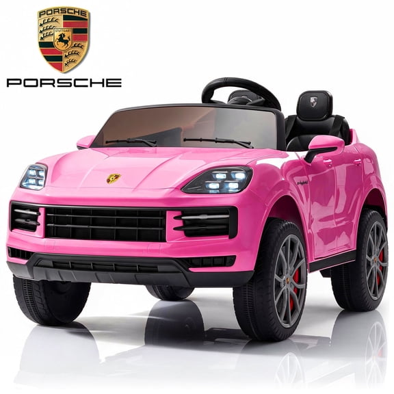 Lusens Porsche Cayenne 24V 2-Seater Ride-On Car, Pink, Official Licensed, Bluetooth, LED Lights, for Kids 3+