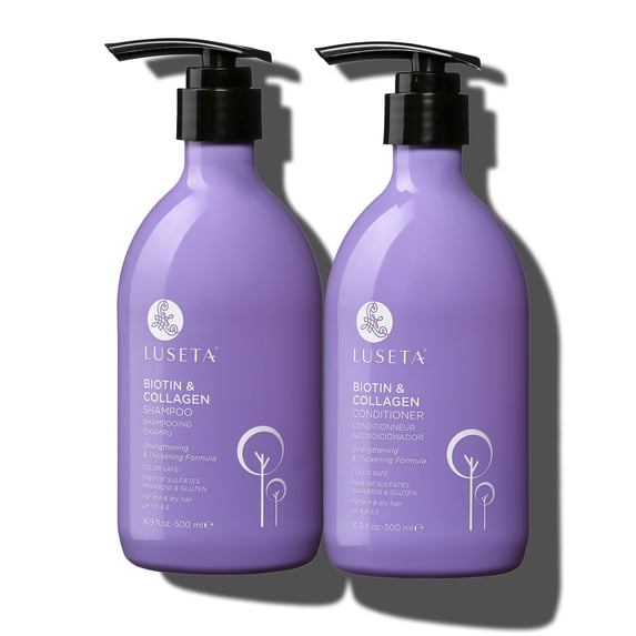 Luseta Biotin & Collagen Strengthening & Thickening Shampoo & Conditioner Set for Thin & Dry Hair
