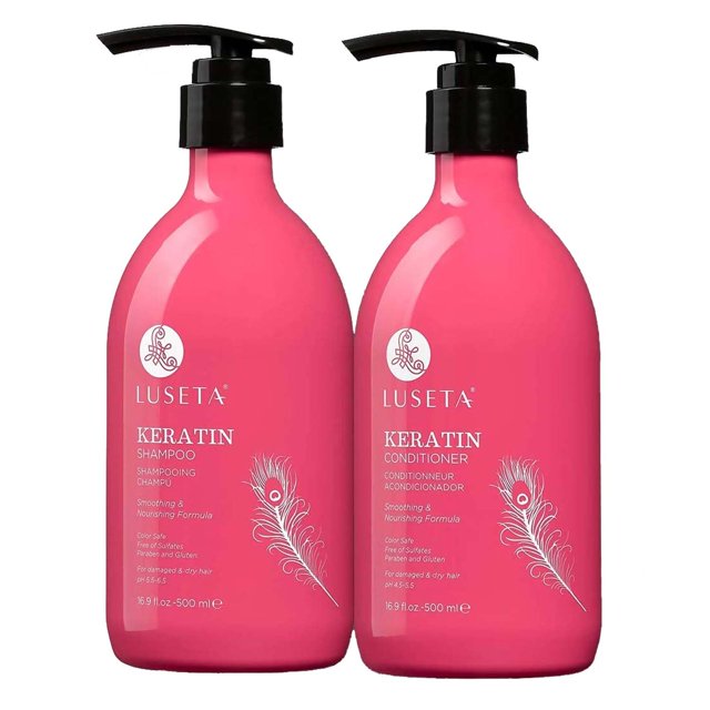 Luseta Keratin Shampoo and Conditioner for Color Treated Damaged & Dry