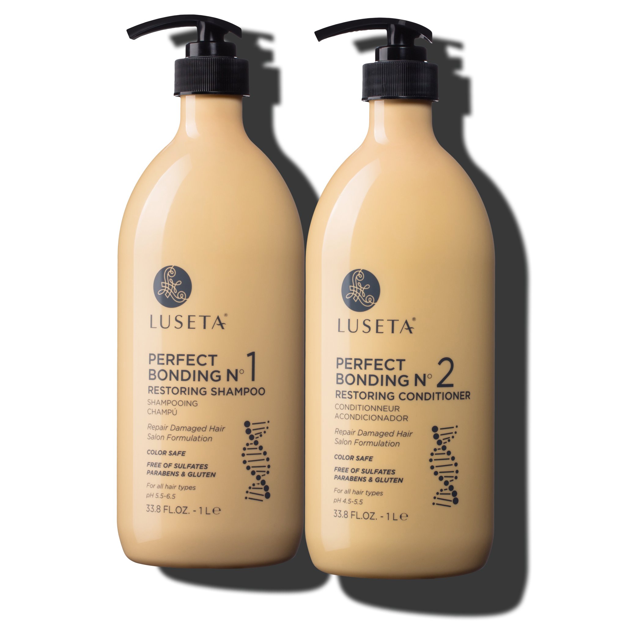 Luseta Perfect Bonding Hair Damage Repair Shampoo &amp; Conditioner Set for All Hair Types - Sulfate Free Paraben Free Color Safe Salon Formulation - image 1 of 6