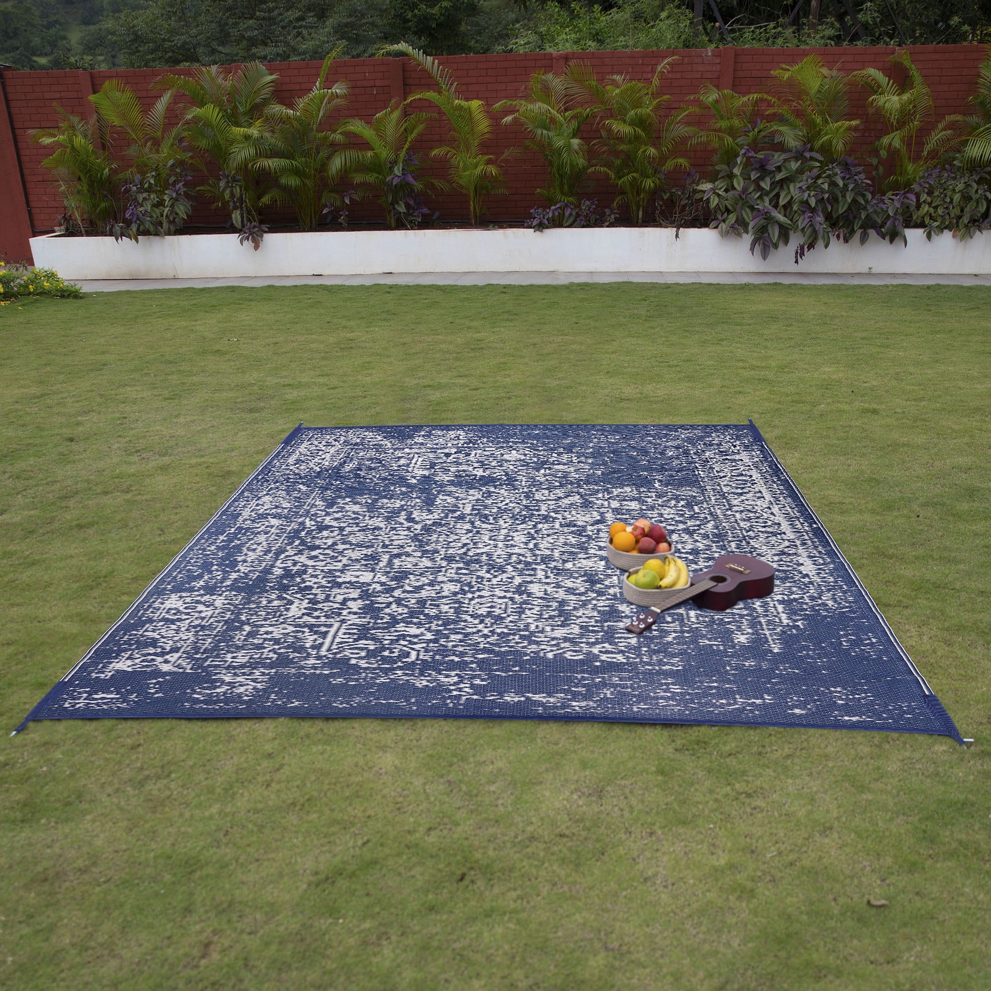 Lush Ambience Large Recycled Plastic Outdoor Rug For Rv, Camping