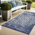 thumbnail image 1 of Lush Ambience Outdoor Rug - Waterproof, Reversible, Crease Free, Easy to Clean, Fade Resistant Outdoor Carpet - Recycled Plastic Area Rugs for Patio, Backyard - Zehra Navy Blue 6X9, 1 of 9