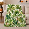 thumbnail image 1 of Lush Botanical Palm Tree Pattern, Cozy Coastal Landscape Scene, Warm Flannel Blanket for Cabin and Lodge with Detailed Artwork, Beach Lovers Housewarming Gift, Coastal Home Decor, 1 of 9