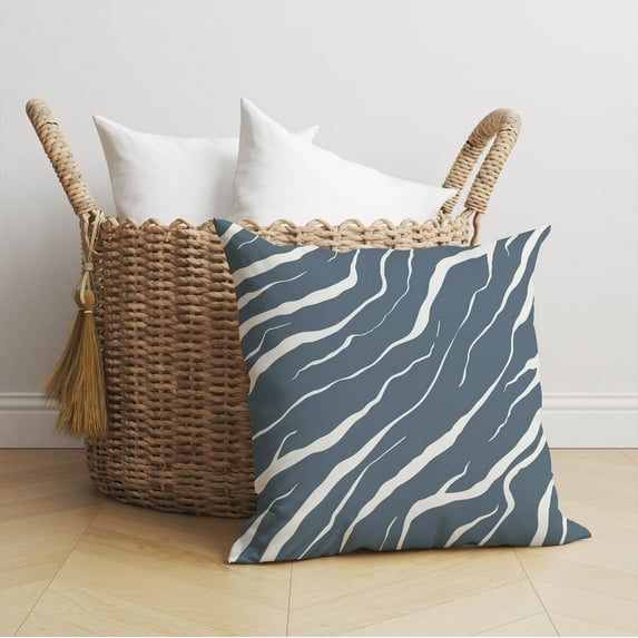 Lush Cracks Blue Throw Pillow