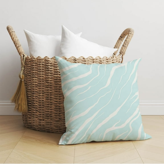 Lush Cracks Light Blue Throw Pillow