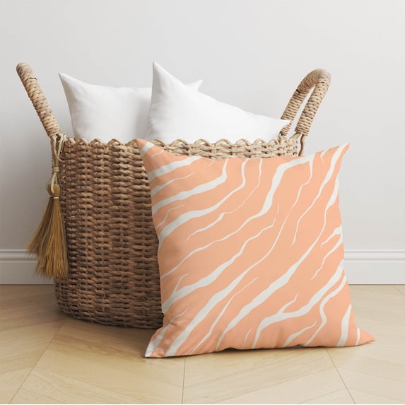 Lush Cracks Peach Throw Pillow