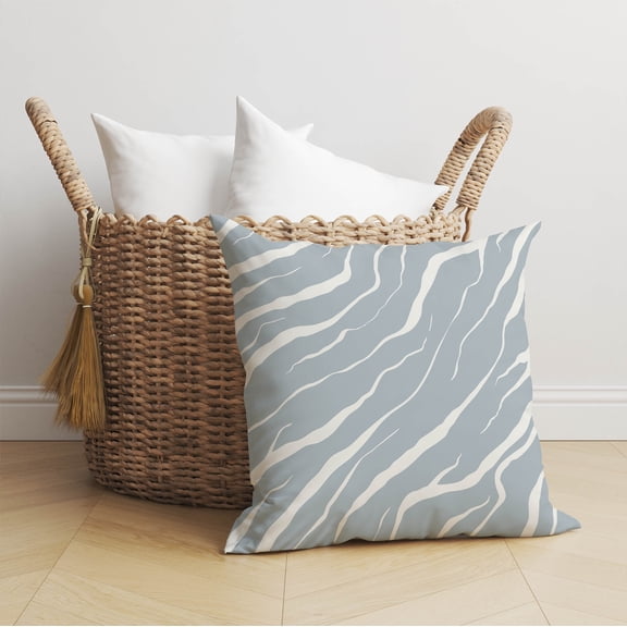 Lush Cracks Slate Blue Throw Pillow