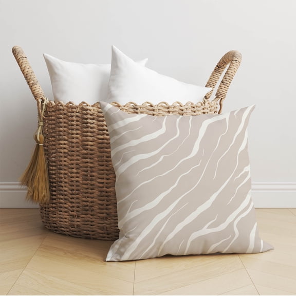 Lush Cracks Taupe Throw Pillow