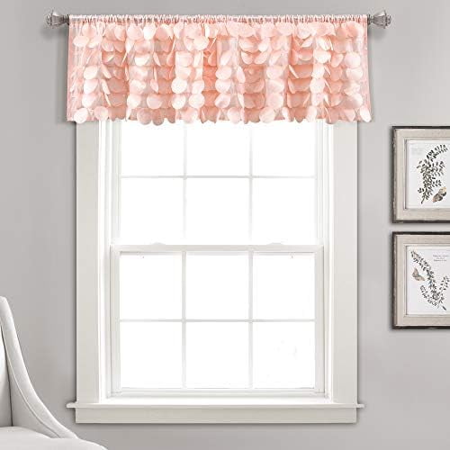Lush Décor, 14” x 70”, Blush Gigi Valance Textured Window Kitchen Curtain (Single), 16T004609