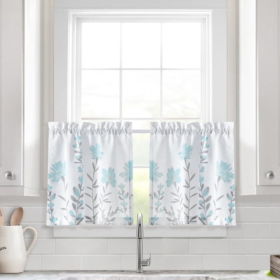 Lush D?cor Aprile Linen Kitchen Tiers Blue/Gray 58X242 Set (Each 29x242)