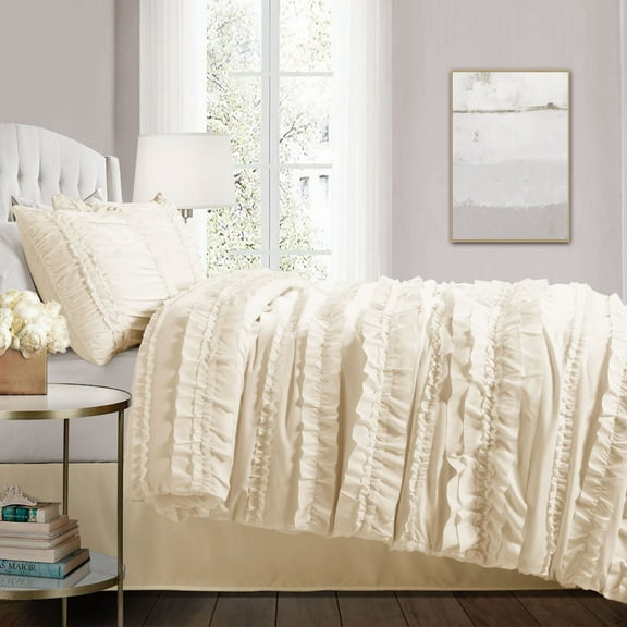 Lush Décor Belle Comforter Ivory 4Pc Set Queen