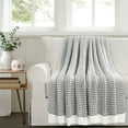 thumbnail image 1 of Lush D?cor Chic And Soft Knitted Throw Gray Single 50x60, 1 of 11