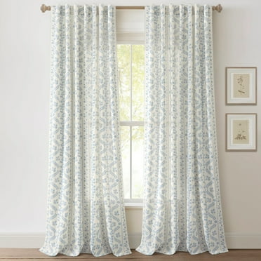 Lush Décor Doreen Delicate Floral Window Panels Blue Pair 52x84