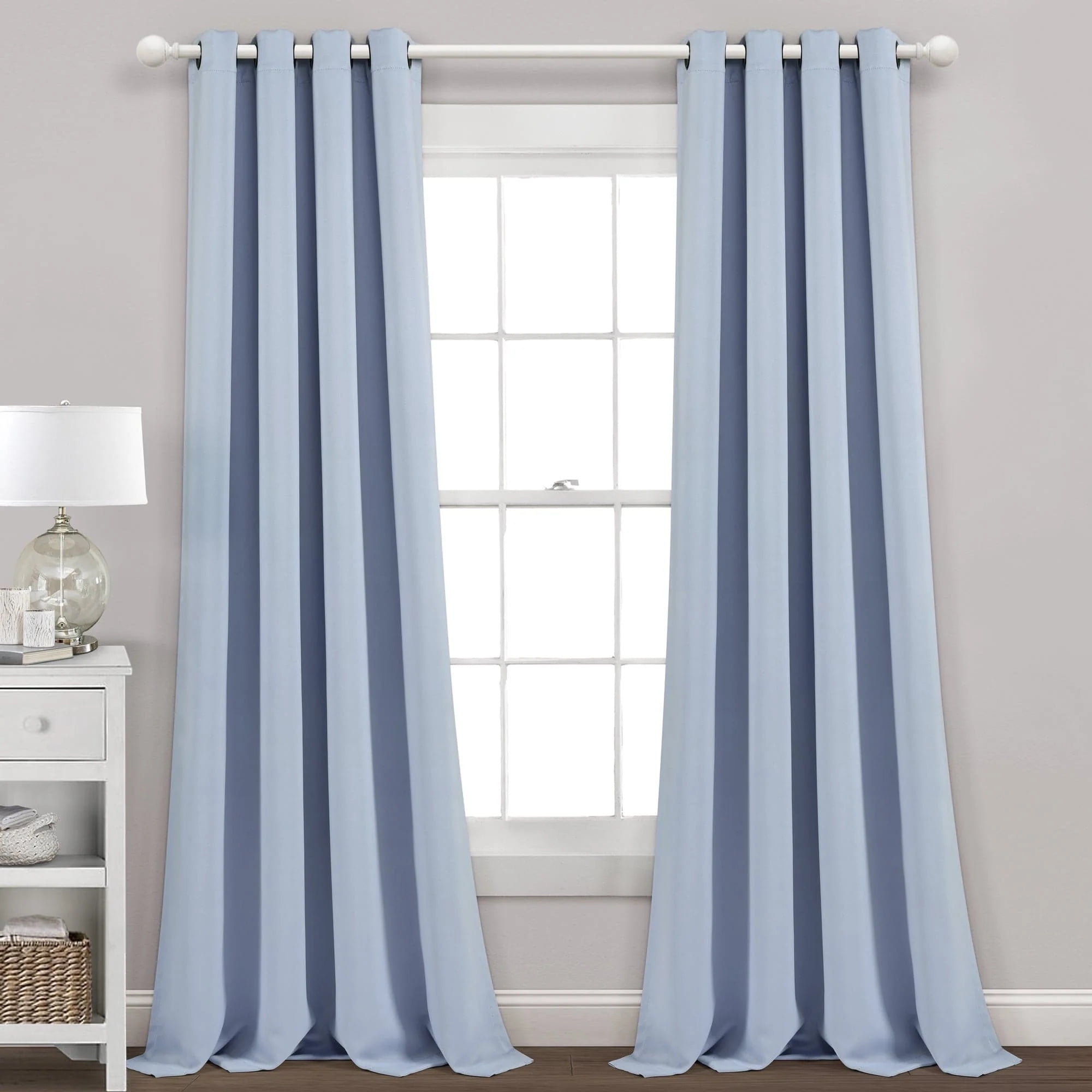 Lush Décor Insulated Grommet Blackout Window Curtain Panels Blue Moon 52X84 Set