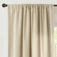 thumbnail image 1 of Lush Décor Olivia Ric Rac Embroidery Border Window Panel Dark Linen/White Single 42x84, 1 of 10