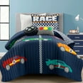 thumbnail image 1 of Lush D?cor Racing Cars Reversible Oversized Quilt Navy 4Pc Set Twin, 1 of 11