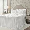 thumbnail image 1 of Lush Décor Riviera Contemporary White Ruffle Bedspread, King (3 Count), 1 of 11