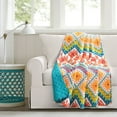 thumbnail image 1 of Lush Decor 100% Cotton Boho Chevron Reversible Cotton Throw Turquoise/Multi Single 50X60, 1 of 4