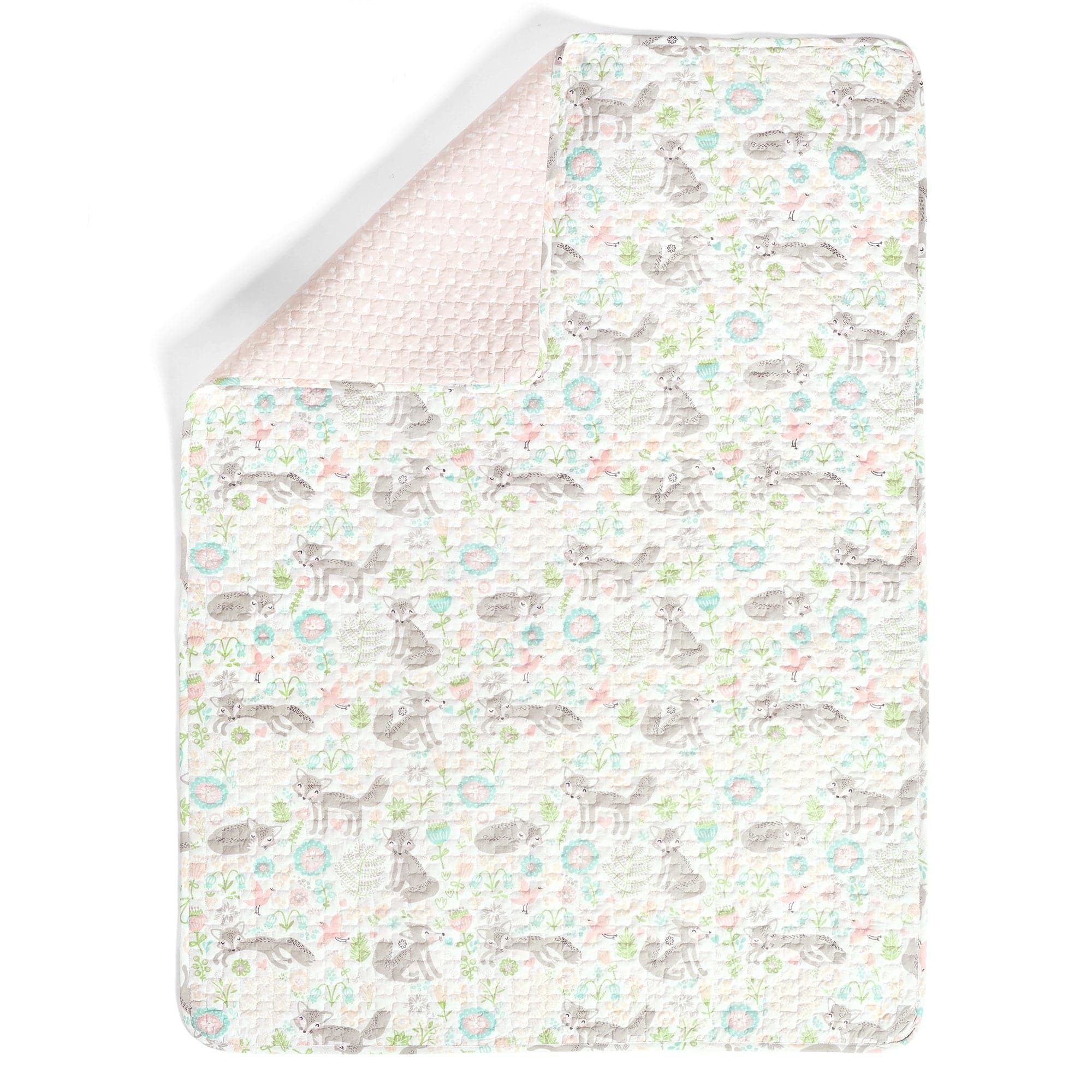 Lush Decor 100% Organic Cotton Pixie Fox Organic Cotton Quilt Multi Single 36x50
