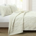 thumbnail image 1 of Lush Decor 100% Polyester Avon Textured Ruffle Quilt Ivory 3Pc Set King, 1 of 11