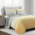 thumbnail image 1 of Lush Decor 100% Polyester Crinkle Ombre Quilt Yellow/Gray 3Pc Set King, 1 of 11