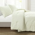 thumbnail image 1 of Lush Decor 100% Polyester Crinkle Textured Dobby Comforter Ivory 3Pc Set King, 1 of 11