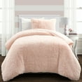 thumbnail image 1 of Lush Decor 100% Polyester Emma Faux Fur Comforter Blush 2Pc Set Twin-XL, 1 of 11