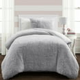 thumbnail image 1 of Lush Decor 100% Polyester Emma Faux Fur Comforter Light Gray 2Pc Set Twin-XL, 1 of 11