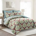 thumbnail image 1 of Lush Decor 100% Polyester Harley Damask Reversible Comforter Red 5pc Set Full/ Queen, 1 of 6