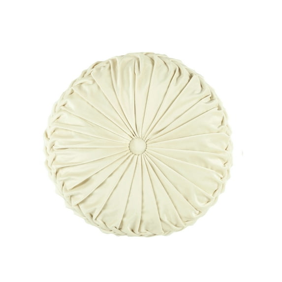 Lush Decor 100% Polyester Holan Velvet Round Decorative Pillow Almond Single 18" Diameter