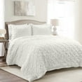 thumbnail image 1 of Lush Decor Ravello Pintuck 3-Piece White Duvet Cover, Full/Queen, 1 of 11